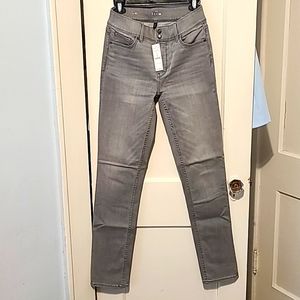 WHBM Grey Snap Sculpt Slim Jeans